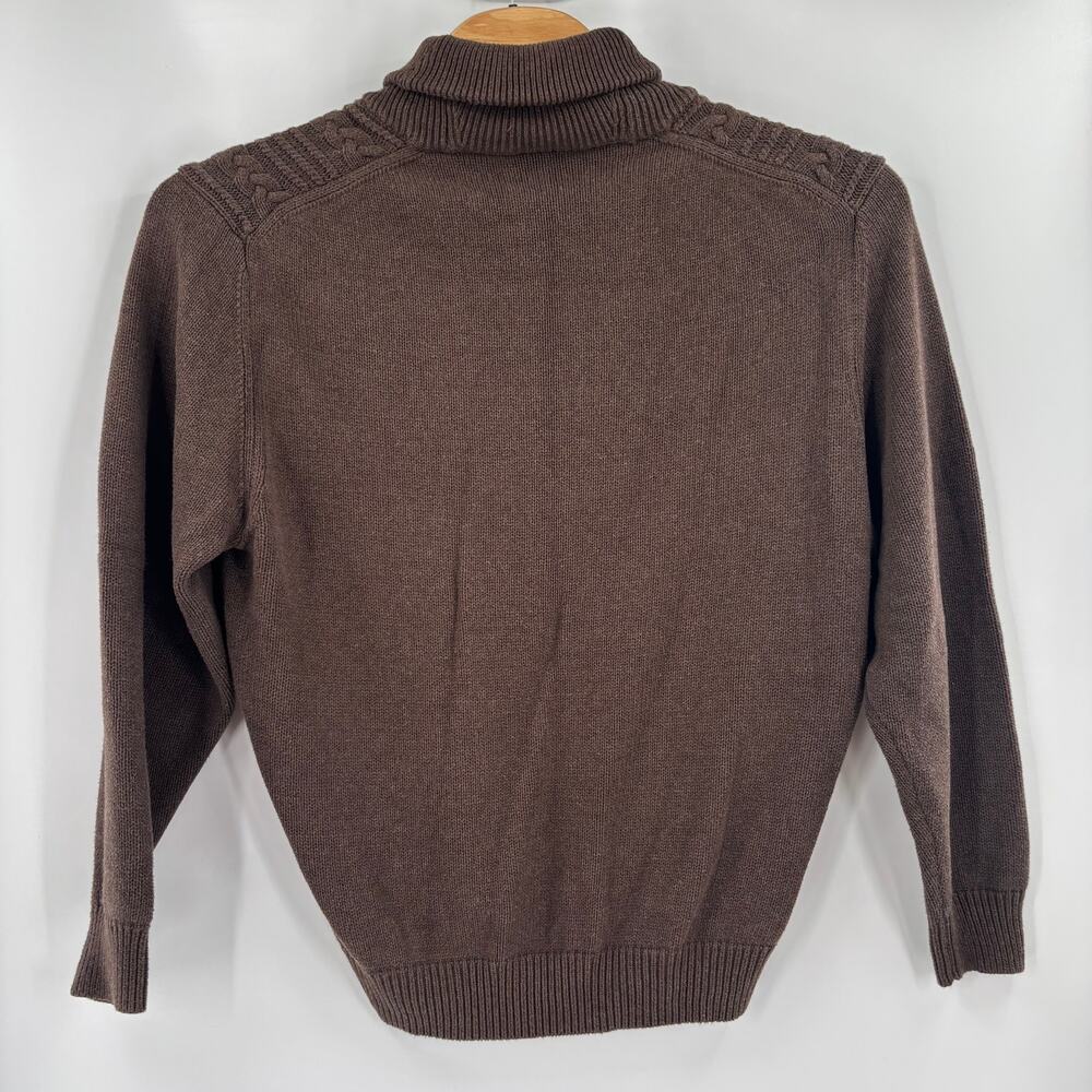Jos. A. Bank Mens XL Brown Cable Knit Long Sleeve Shawl Collar Pullover Sweater - Picture 5 of 5